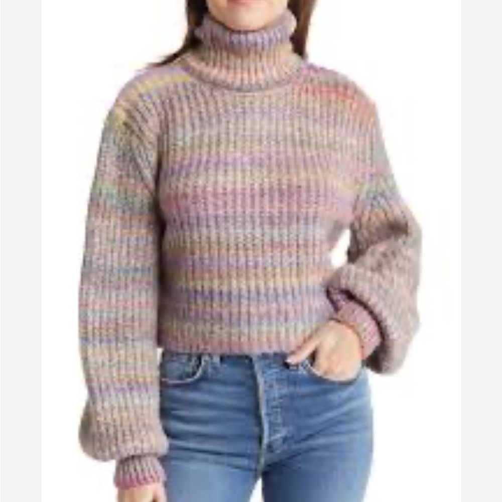 Top Shop Multi Color Sweater Top Size 4-6 Euc Pri… - image 2